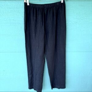 100% LINEN LAGENLOOK BLACK PULL ON PANTS BY HOT COTTON SZ MEDIUM